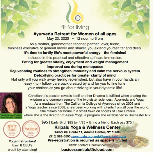 women's ayurveda retreat at kripalu nny